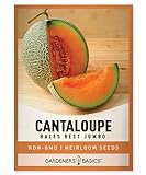 Cantaloupe Seeds for Planting - Hales Best Jumbo Heirloom, Non-GMO Vegetable Variety- 1 Gram Approx 45 Seeds Great for Summer Melon Gardens by Gardeners Basics Photo, best price $5.95 ($168.56 / Ounce) new 2024