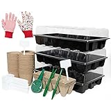Vumdua Seed Starter Kit for Vegetables, Herbs, Fruits, Flowers - Peat Pots, Plant Markers, Seedling Tray, 10 Grid Peat Germination Trays, Gardening Tools, Plastic Seeder & Pair of Gloves Photo, best price $21.95 new 2024