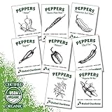Hot Pepper Seeds - Organic Heirloom Chili Seed Variety Pack for Planting - Cayenne, Jalapeno, Habanero, Poblano, and More Photo, best price $11.19 new 2024