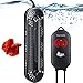 Photo AQQA Aquarium Heater 500W 800W Submersible Fish Tank Heater with Double Explosion-Proof Quartz Tubes and External LCD Display Controller for Marine Saltwater and Freshwater