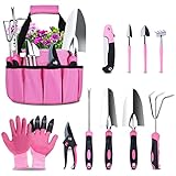 Tesmotor Pink Garden Tool Set, Gardening Gifts for Women, 11 Piece Stainless Steel Heavy Duty Gardening Tools with Non-Slip Rubber Grip Photo, best price $39.99 new 2024