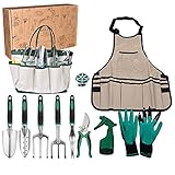 GERAMEXI Garden Tools Set 11 Pieces,Gardening Kit with Heavy Duty Aluminum Hand Tool,Gardening Handbags ,Apron and Digging Claw Gardening Gloves for Women,Heavy Duty Gardening Tool Set Photo, best price $35.99 new 2024