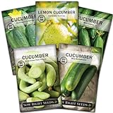 Sow Right Seeds - Cucumber Seed Collection for Planting - Armenian, Pickling, Lemon, Beit Alpha, Marketmore Variety Pack, Non-GMO Heirloom Seeds to Grow a Home Vegetable Garden, Great Gardening Gift Photo, best price $10.99 new 2024