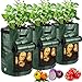 Photo JJGoo Potato Grow Bags, 3 Pack 10 Gallon with Flap and Handles Planter Pots for Onion, Fruits, Tomato, Carrot