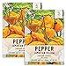 Photo Seed Needs, Jamaican Yellow Pepper Seeds (Capsicum annuum) Twin Pack of 100 Seeds Each Non-GMO