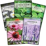 Sow Right Seeds - Herbal Tea Collection - Lemon Balm, Chamomile, Mint, Lavender, Echinacea Herb Seed for Planting; Non-GMO Heirloom Seed, Instructions to Plant Indoor or Outdoor; Great Gardening Gift Photo, best price $10.99 new 2024