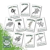 Organic Herb Seeds - Non GMO Heirloom Non Hybrid Seed (10 Culinary Varieties Pack) Photo, best price $12.79 ($1.28 / Count) new 2024