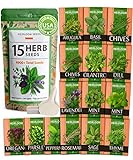 Home Grown 15 Culinary Herb Seed Vault - 4900+ Heirloom Non GMO Herb Seeds - Plant Indoor or Outdoor Herbs Garden: Basil, Mint, Rosemary, Lemon Balm, Peppermint, Cilantro and More Planting Seeds Photo, best price $22.99 ($1.53 / Count) new 2024