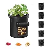Cavisoo 5-Pack 10 Gallon Potato Grow Bags, Garden Planting Bag with Durable Handle, Thickened Nonwoven Fabric Pots for Tomato, Vegetable and Fruits Photo, best price $26.99 new 2024