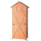 B BAIJIAWEI Garden Storage Shed - Garden Tool Storage Cabinet - Lockable Arrow Wooden Storage Sheds Organizer for Home, Yard, Outdoor Photo, best price $179.99 new 2024