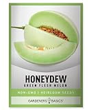 Honeydew Seeds for Planting - Green Flesh Melon Heirloom, Non-GMO Fruit Seed Variety- 2 Grams Seeds Great for Summer Honey Dew Melon Gardens by Gardeners Basics Photo, best price $5.49 ($54.90 / Ounce) new 2024