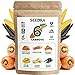 Photo Seedra 6 Carrot Seeds Variety Pack - 1385+ Non GMO, Heirloom Seeds for Indoor Outdoor Hydroponic Home Garden - Chantenay Red Cored, Imperator, Scarlet Nantes, Solar Yellow, Lunar White, Black Nebula