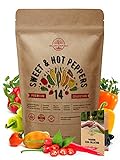 14 Sweet & Hot Peppers Seeds Variety Pack 700 Seeds Non-GMO Peppers Seeds for Planting Outdoor & Indoor Home Gardening Anaheim Jalapeno Habanero Cayenne Serrano Poblano Cubanelle Pepperoncinis & More Photo, best price $18.99 ($1.36 / Count) new 2024