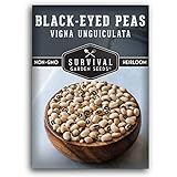 Survival Garden Seeds - Blackeyed Pea Seed for Planting - Packet with Instructions to Plant and Grow Black Eyed Cowpeas in Your Home Vegetable Garden - Non-GMO Heirloom Variety Photo, best price $4.99 new 2024
