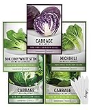 Cabbage Seeds for Planting 5 Individual Packets Bok Choy, Michihili (Napa) Chinese Cabbage, Red, Golden Acre and Copenhagen Market Early for Your Non GMO Heirloom Vegetable Garden by Gardeners Basics Photo, best price $10.95 ($2.19 / Count) new 2024