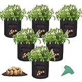 GROWNEER 6 Packs 7 Gallons Grow Bags Potato Planter Bag with Access Flap and Handles, Planting Grow Bags Fabric Pots for Grow Vegetables, Potato, Carrot, Onion, with 15 Pcs Plant Labels Photo, best price $15.99 new 2024