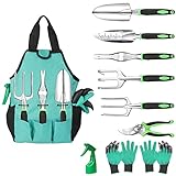Glaric Gardening Tool Set 10 Pcs, Aluminum Garden Hand Tools Set Heavy Duty with Garden Gloves ,Trowel and Organizer Tote Bag ,Planting Tools ,Gardening Gifts for Women Men Photo, best price $29.99 new 2024