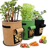 3 Pcs 10 Gallon Potato Grow Bags, Vegetables Planter Bags Growing Container for Potato Cultivation Grow Bags, Breathable Nonwoven Fabric Cloth,Easy to Harvest(10 Gallon) Photo, best price $19.99 new 2024