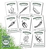 Hot Pepper Seeds - Organic Heirloom Chili Seed Variety Pack for Planting - Cayenne, Jalapeno, Habanero, Poblano, and More Photo, best price $11.19 new 2024