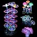 Photo Lpraer 4 Pack Glow Aquarium Decorations Coral Reef Glowing Mushroom Anemone Simulation Glow Plant Glowing Effect Silicone for Fish Tank Decorations