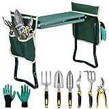 EAONE Garden Kneeler and Seat Foldable Garden Bench Stool with Soft Kneeling Pad, 6 Garden Tools, Tool Pouches and Gardening Glove for Men and Women Gardening Gifts, Protecting Your Knees & Hands Photo, best price $59.99 new 2024