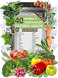 Ultimate Set of 40 Vegetable and Herb Seeds Packets for Planting Outdoors and Indoors - Good for Hydroponic Garden - Heirloom and Non GMO - Tomatoes, Cucumber, Bell Pepper, Chives, Cilantro and Others Photo, best price $38.83 ($0.97 / Count) new 2024