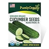 Purely Organic Heirloom Cucumber Seeds (Marketmore 76) - Approx 140 Seeds - Certified Organic, Non-GMO, Open Pollinated, Heirloom, USA Origin Photo, best price $4.49 new 2024