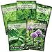 Photo Sow Right Seeds - 5 Herb Seed Collection - Genovese Basil, Chives, Cilantro, Italian Parsley, and Oregano Seeds for Planting and Growing a Home Vegetable Garden; Fresh Assortment Herbal Variety Pack