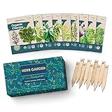 9 Herb Garden Seeds for Planting - USDA Certified Organic Herb Seed Packets - Non GMO Heirloom Seeds - Plant Markers & Gift Box - Tulsi Holy Basil, Cilantro, Mint, Dill, Sage, Arugula, Thyme, Chives Photo, best price $14.77 ($1.64 / Count) new 2024
