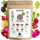 Seedra 9 Radish Seeds Variety Pack - 2500+ Non GMO, Heirloom Seeds for Indoor Outdoor Hydroponic Home Garden - Champion, German Giant, Watermelon, Daikon, French Breakfast, Cherry Belle & More Photo, best price $13.56 new 2024