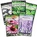 Photo Sow Right Seeds - Herbal Tea Collection - Lemon Balm, Chamomile, Mint, Lavender, Echinacea Herb Seed for Planting; Non-GMO Heirloom Seed, Instructions to Plant Indoor or Outdoor; Great Gardening Gift