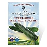 The Old Farmer's Almanac Heirloom Summer Squash Seeds (Black Beauty Zucchini) - Approx 60 Seeds Photo, best price $4.29 ($17.38 / Ounce) new 2024