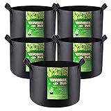 VIVOSUN 5-Pack 25 Gallon Plant Grow Bags, Heavy Duty Thickened Nonwoven Fabric Pots with Handles Photo, best price $41.99 new 2024