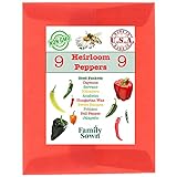 Heirloom Pepper Seeds by Family Sown - 9 Non GMO Sweet & Hot Pepper Seeds for Your Home Garden with Poblano Pepper Seeds, Habanero Seeds, Bell Pepper Seeds, Serrano and More in Our Seed Starter Kit Photo, best price $18.95 new 2024
