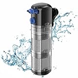 FREESEA Internal Aquarium Power Filter: 8W Adjustable Water Flow 2 Stages Filtration System Submersible for 40-120 Gal Fish Tank | Turtle Tank … Photo, best price $32.99 new 2024