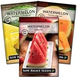 Sow Right Seeds - Tri-Color Watermelon Seed Collection for Planting - Red Jubilee, Yellow Crimson and Orange Tendersweet Watermelons. Non-GMO Heirloom Seeds to Plant a Home Vegetable Garden Photo, best price $9.99 new 2024