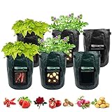 Potato Bags Plant Pot,6 Pack Potatoes Plant Grow Bag, 7 Gallon Garden Plant Pot for Vegetable with Harvest Window and Handles,Large Plant Pot Heavy Bag Seeds for Planting Vegetables Photo, best price $16.99 new 2024
