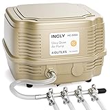 INCLY 7W Aquarium Air Pump 245 Gallon with 4 Adjustable Filter Outlet, Commercial & Quiet Water Hydroponics Oxygen Bubbler for Fish Tank Pond Air Stone Photo, best price $39.99 new 2024