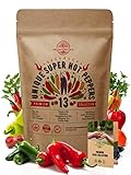 13 Rare Hot Chili Pepper Seeds Variety Pack for Planting Indoor & Outdoors. 650+ Non-GMO Bulk Pepper Garden Seeds Kit: Jalapeno, Cayenne, Serrano, Habanero, Pasilla Bajio, Santa Fe, Fresno & More Photo, best price $18.99 ($1.46 / Count) new 2024