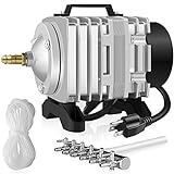 Simple Deluxe LGPUMPAIR38 602 GPH 18W 38L/min 6 Adjustable Flow Outlets with Airline Tubing 25 Feet for Aquarium, Pond, Hydroponics Systems Air Pump, Silver Photo, best price $29.99 new 2024