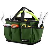 Housolution Gardening Tote Bag, Deluxe Garden Tool Storage Bag and Home Organizer with Pockets, Wear-Resistant & Reusable, 14 Inch, Dark Green Photo, best price $22.99 new 2024