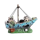 UEETEK Barco Acuario, barco Corsair Barco a vela hundido para decoración de acuarios, ideal para pequeños peces camarón tortuga Foto, mejor precio 16,79 € nuevo 2024