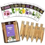 Herb Garden Seeds for Planting - 10 Medicinal Herbs Seed Packets Non GMO, Wood Gift Box, Plant Markers - Herbal Tea Gifts for Tea Lovers, Herb Growing Kit Indoor Garden Starter Kit Photo, best price $19.90 ($1.99 / Count) new 2024