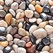Photo 5.7lb River Rock Stones Pebbles - Natural Decorative Polished Mixed Pebbles Gravel, Small Decorative Polished Gravel，for Plant Aquariums, Landscaping, Ponds,terrariums Vase Fillers，DIY，Home Decor etc.