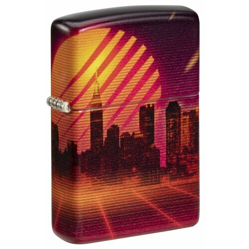 Зажигалка ZIPPO Cyber City с покрытием 540 Matte, латунь/сталь, оранжевая 38x13x57 мм фотография