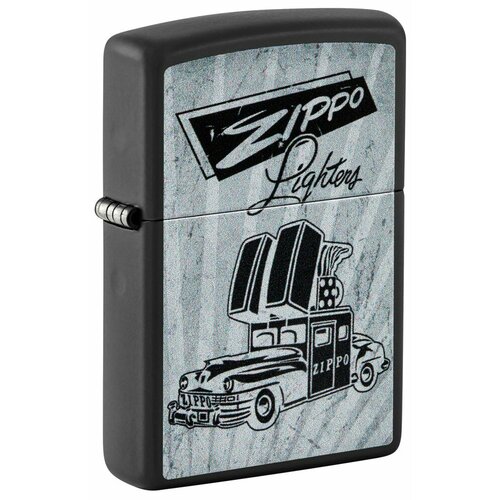 Зажигалка ZIPPO Car Design с покрытием Black Matte, латунь/сталь, черная, 38x13x57 мм фотография