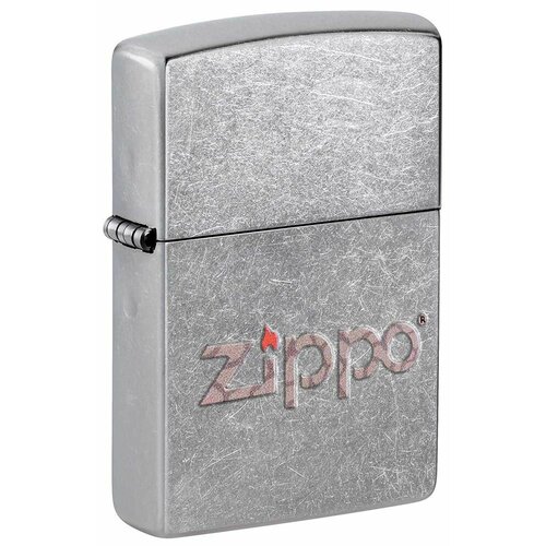 Оригинальная бензиновая зажигалка ZIPPO Classic 207 SNAKESKIN ZIPPO LOGO с покрытием Street Chrome - Логотип ZIPPO в виде змеиной кожи фотография