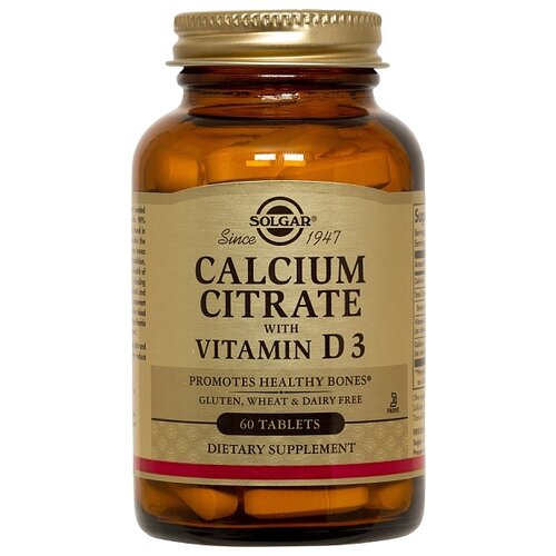 Solgar Calcium Citrate with Vitamin D3 таб., 100 г, 60 шт. фотография