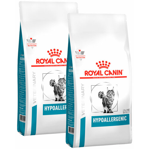 ROYAL CANIN HYPOALLERGENIC для взрослых кошек при пищевой аллергии (0,35 + 0,35 кг) фотография