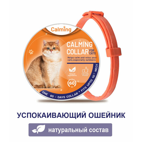 Ошейник для кошек Calming Collar успокаивающий с феромонами, оранжевый цвет фотография